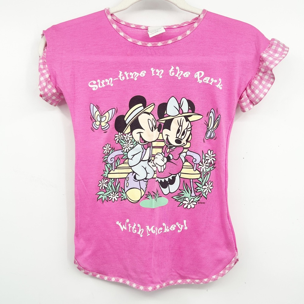 Disney Giggles Girls Vintage 90s Mickey Minnie Sun-time in the Park Nightgown‎ 4
